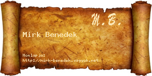 Mirk Benedek névjegykártya