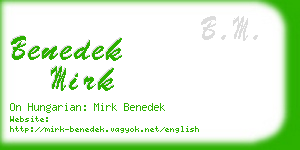 benedek mirk business card